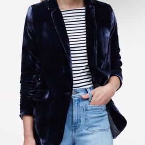 Banana Republic Midnight Blue Velvet Blazer